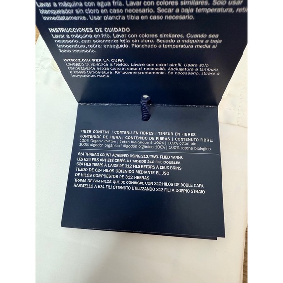 Organic Cotton Sateen Border Pillow Euro Sham - Parchment NWT - Picture 6 of 8